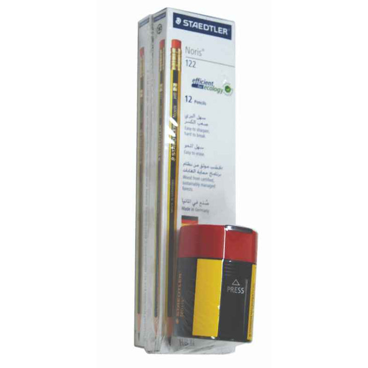 Staedtler Noris 122-HBA HB Pencils 2 Box and Sharpener 511-004 STP-PACK-056