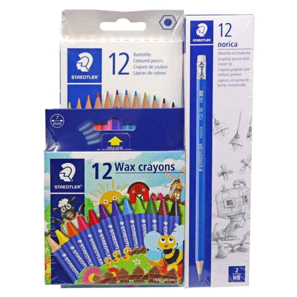 Staedtler Norica 1 Box with 12 Color Pencil and Wax Crayon 12 Color STP-PACK-413