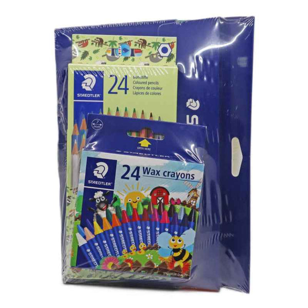 Staedtler 12 Color Pencil with 24 Colors Fibertip pen and 24 Color Crayons STP-PACK-414