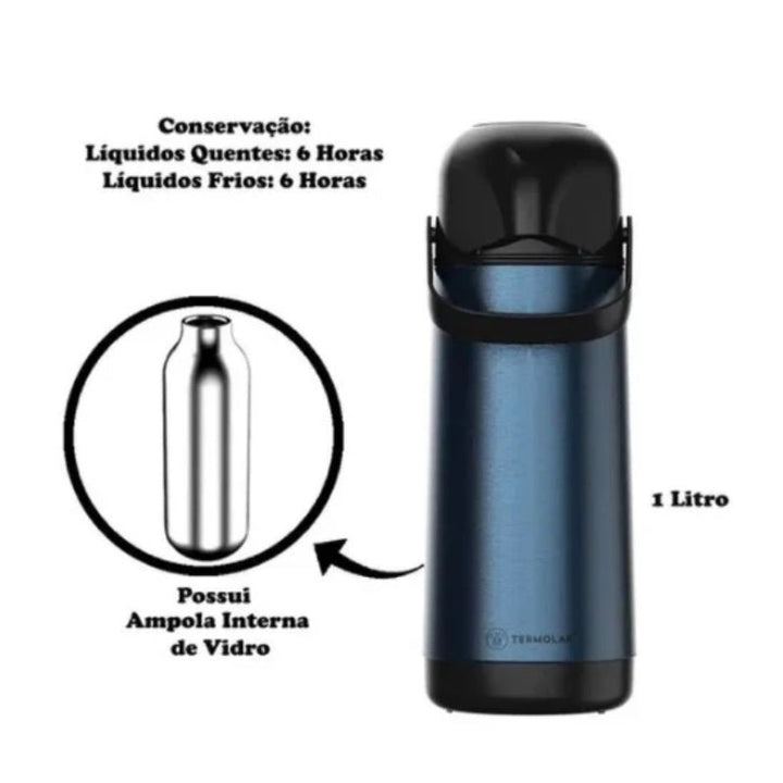 Termolar Thermo Lumina with Pump 1 Liter Blue - Salman Stores