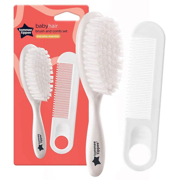 Tommee Tippee Essentials Baby Brush and Comb 2 pcs Set White TT43309910 - Salman Stores