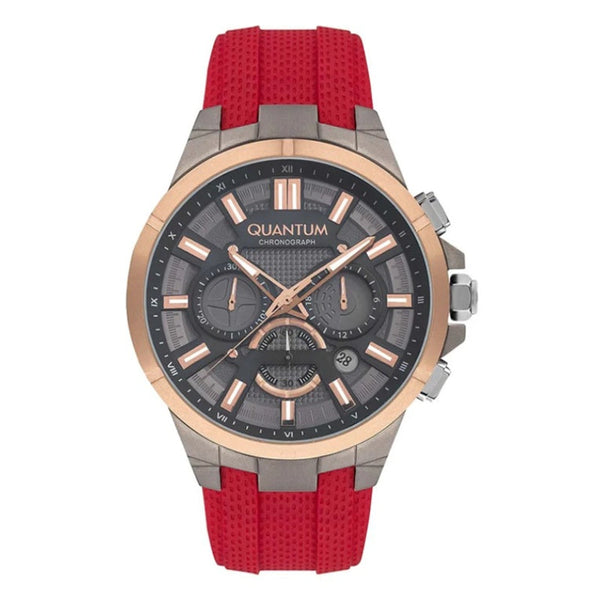 Quantum Men Red Silicone Analog Black Dial Watch TTG1003068 - Salman Stores