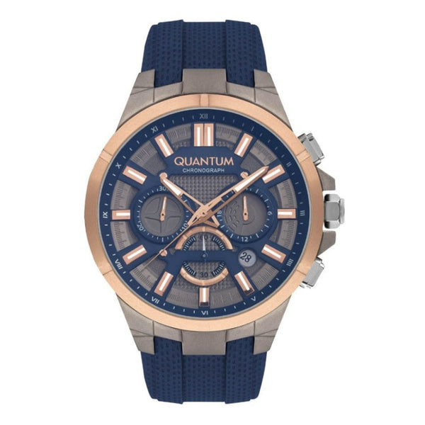 Quantum Men Blue Silicone Analog Grey Dial Watch TTG1003069 - Salman Stores