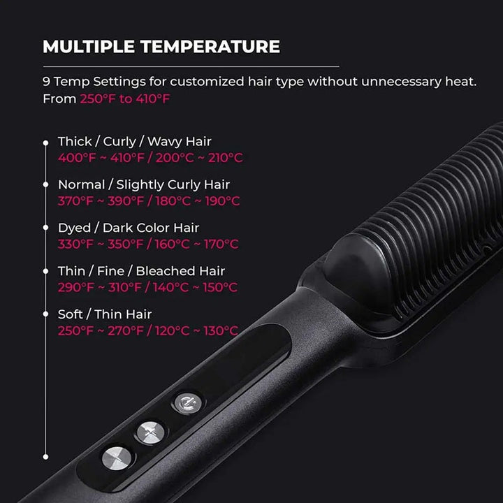 TYMO Hair Straightening Brush HC103 Ring Plus Titanium Plate TY.HC103.BK - Salman Stores