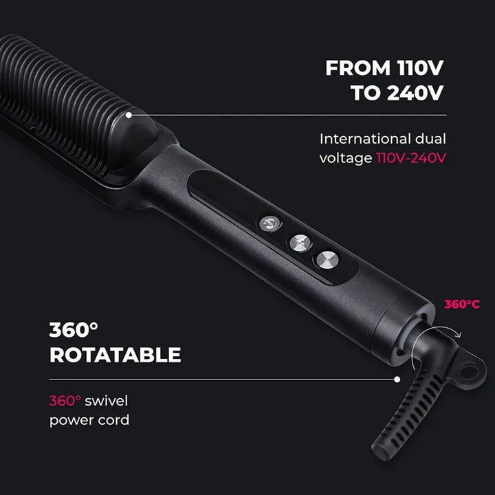 TYMO Hair Straightening Brush HC103 Ring Plus Titanium Plate TY.HC103.BK - Salman Stores