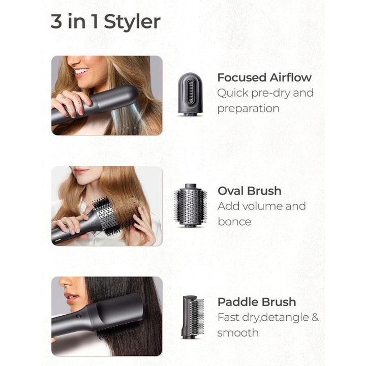 TYMO Hair Dryer Brush HC302 Airexcel 3 in 1 Styler Grey TY.HC302.GY - Salman Stores