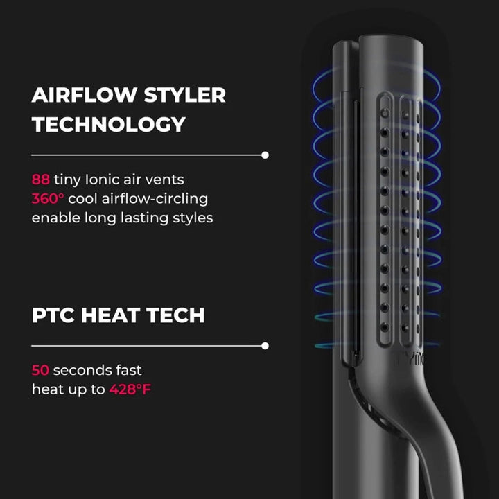 TYMO HC506 Airflow 2 in 1 Hair Curler and Straightener Black TY.HC506.BK - Salman Stores